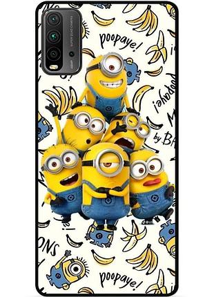 Силіконовий чохол бампер для xiaomi redmi 9t з малюнком міньйони minion
