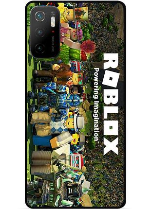 Силиконовый чехол бампер для xiaomi poco m3 pro с картинкой роблокс roblox