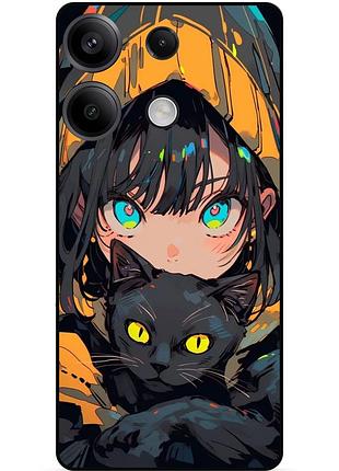 Силіконовий бампер чохол для motorola moto g75 з малюнком котик аніме