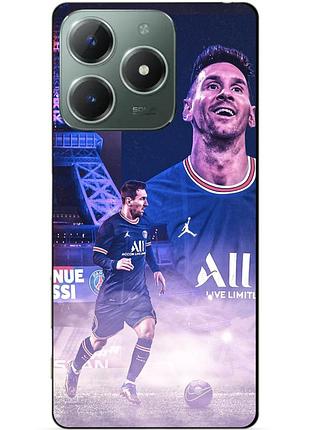 Силиконовый бампер чехол для infinix hot 40i (x6528b) с рисунком messi psg месси