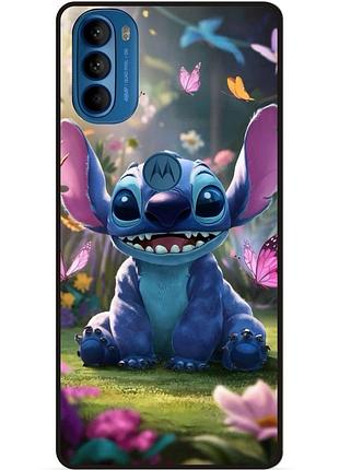 Силиконовый бампер чехол для motorola moto g31 стич и лило stitch