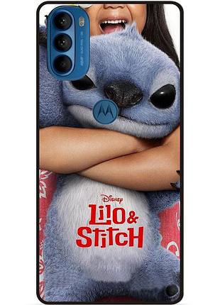 Силиконовый чехол бампер для motorola moto g31 стич и лило stitch