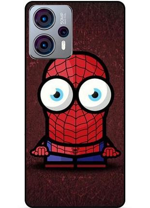 Силіконовий бампер чохол для motorola moto g23 з малюнком міньйон людина-павук spider man
