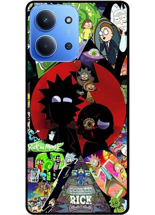 Силиконовый чехол бампер для xiaomi redmi 15c с рисунком rick and morty рик и морти