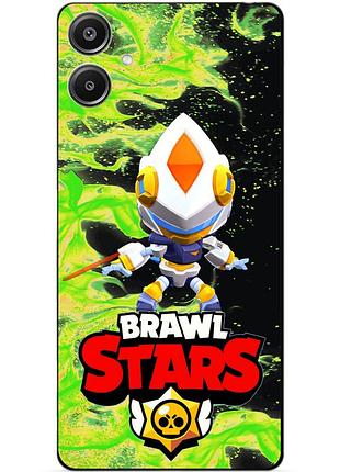Силіконовий бампер чохол для samsung a07 з героєм бравл леон меха сияющий brawl
