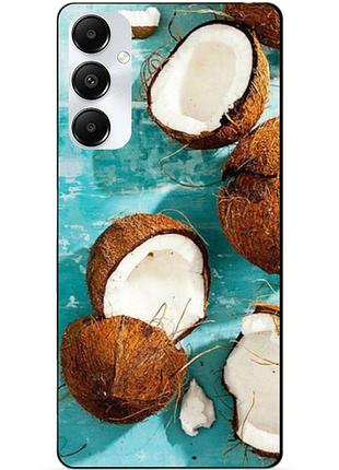 Чехол силиконовый бампер для samsung s25 с рисунком кокосы