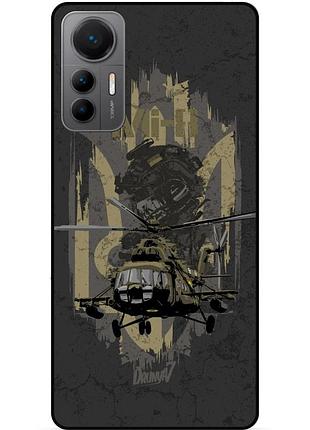 Силіконовий чохол бампер для xiaomi 12 lite з малюнком зсу украина мі-8