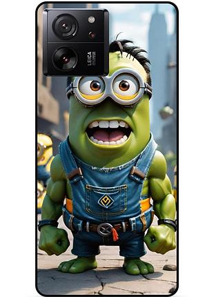 Чехол силиконовый бампер для xiaomi 13t с рисунком миньон халк minion