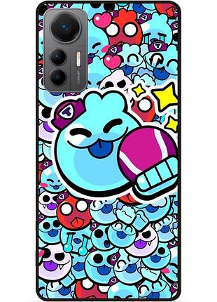 Силіконовий чохол бампер для xiaomi 12 lite стікери бравл скуик brawl