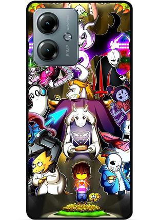 Силиконовый чехол бампер для motorola moto g14 с рисунком андертейл undertale