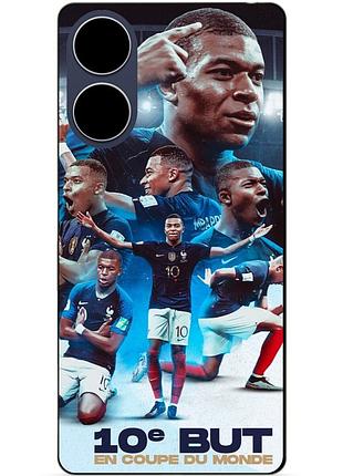 Силиконовый бампер чехол для oppo a17 с рисунком мбаппе франция mbappe