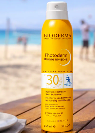 Сонцезахисний зволожуючий міст для тіла й обличчя bioderma photoderm brume invisible mist spf 30 150 мл