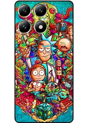 Чехол силиконовый бампер для xiaomi 14t pro с рисунком rick and morty рик и морти