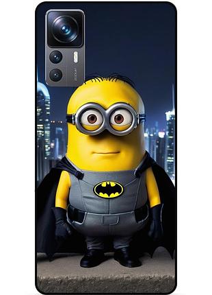 Чехол силиконовый бампер для xiaomi 12t с рисунком миньон бэтмен minion