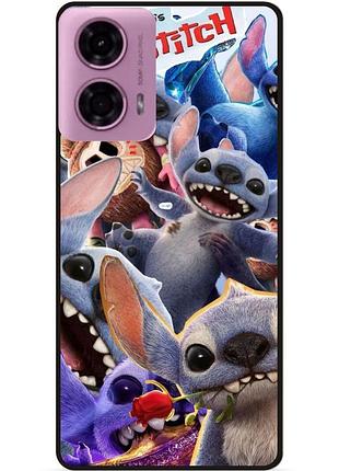 Силиконовый чехол бампер для motorola moto g24 с картинкой stitch стич
