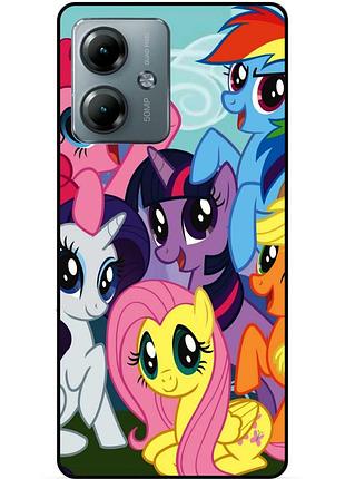 Силиконовый бампер чехол для motorola moto g14 с рисунком пони my little pony