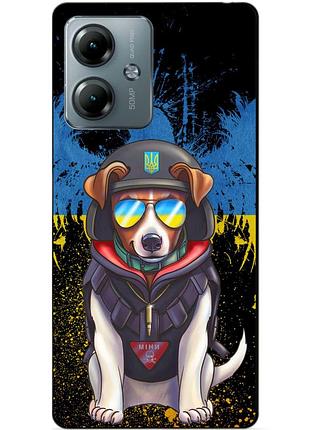 Силиконовый бампер чехол для motorola moto g14 с рисунком пес патрон
