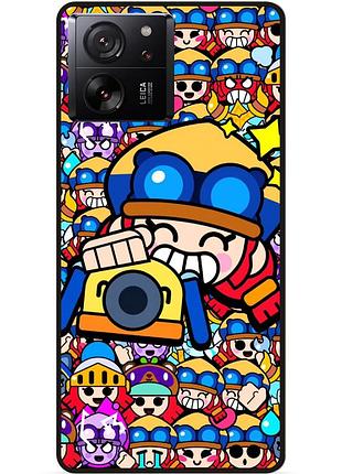 Силіконовий чохол бампер для xiaomi 13t pro стікери бравл джесси brawl
