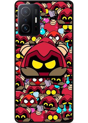 Силиконовый бампер чехол для xiaomi 11t стикеры бравл r-t brawl