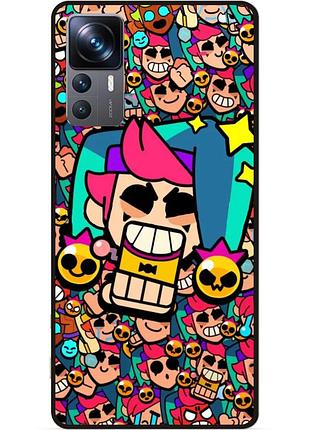 Силиконовый бампер чехол для xiaomi 12t стикеры бравл честер brawl