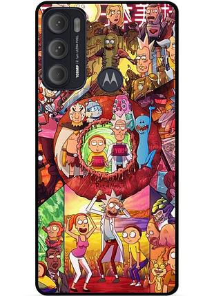 Силиконовый чехол бампер для motorola moto g60 с картинкой rick and morty рик и морти