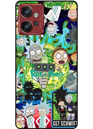 Силиконовый бампер чехол для motorola moto g32 с рисунком rick and morty рик и морти