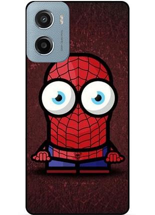 Силіконовий бампер чохол для motorola moto e15 з малюнком міньйон людина-павук spider man