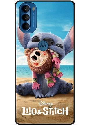 Силиконовый чехол бампер для motorola moto g31 лило и стич stitch