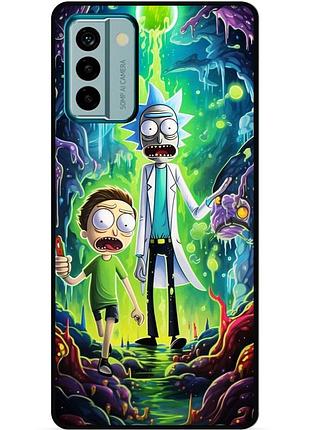 Силиконовый чехол бампер для nokia g21 с рисунком рик и морти rick and morty
