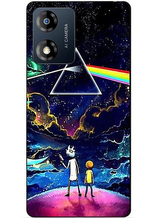 Силиконовый бампер чехол для motorola moto g04 с рисунком рик и морти rick and morty