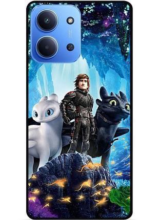 Чехол силиконовый для xiaomi redmi 15c с рисунком как приручить дракона