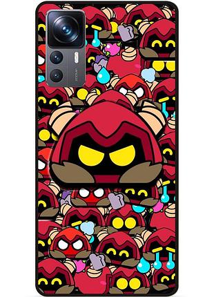 Силиконовый бампер чехол для xiaomi 12t стикеры бравл r-t brawl