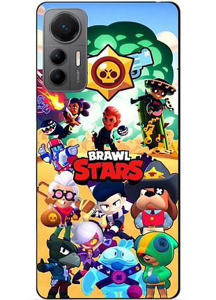 Силіконовий чохол бампер для xiaomi 12 lite з картинкою бравл силова ліга нокаут brawl леон ворон
