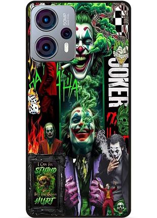 Чехол силиконовый бампер для motorola moto g23 с рисунком joker джокер харли квинн
