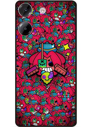 Силиконовый бампер чехол для xiaomi poco m7 pro стикеры бравл джуджу brawl