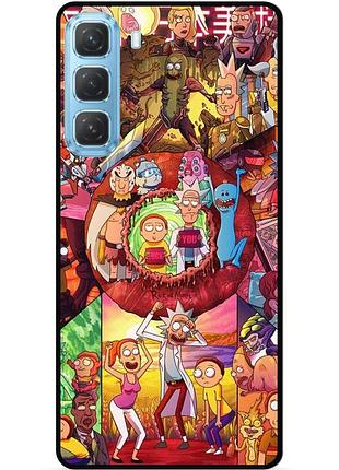 Силиконовый чехол бампер для infinix hot 60i (x6728) с картинкой rick and morty рик и морти