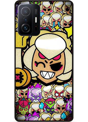 Силиконовый бампер чехол для xiaomi 11t pro стикеры бравл чарли brawl