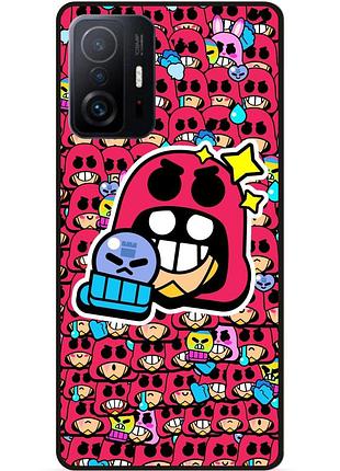 Силиконовый бампер чехол для xiaomi 11t стикеры бравл гром brawl