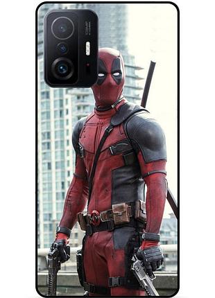 Чехол силиконовый бампер для xiaomi 11t с рисунком deadpool дэдпул