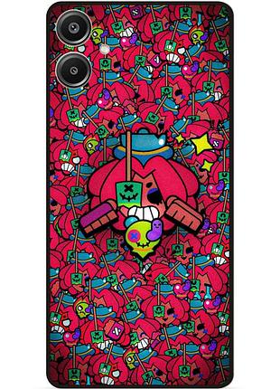 Силиконовый бампер чехол для samsung a07 стикеры бравл джуджу brawl