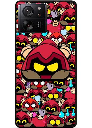 Силиконовый бампер чехол для xiaomi 13t стикеры бравл r-t brawl