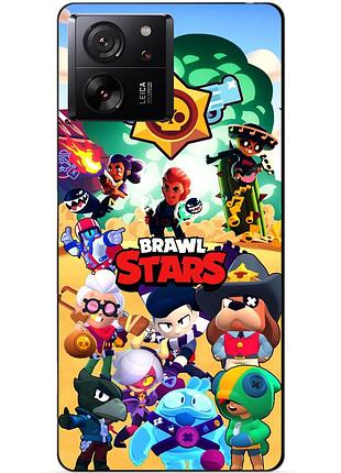 Чехол силиконовый бампер для xiaomi 13t pro с картинкой бравл силовая лига нокаут леон ворон