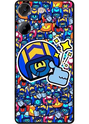 Силіконовий чохол бампер для xiaomi poco m7 pro стікери бравл стю brawl