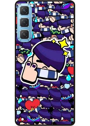 Силиконовый бампер чехол для infinix hot 60i (x6728) стикеры бравл эдгар brawl