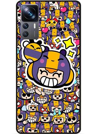 Силиконовый бампер чехол для xiaomi 12t стикеры бравл беа brawl