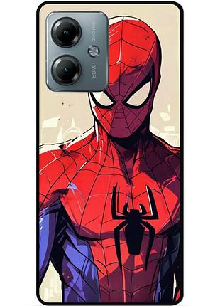 Силиконовый чехол бампер для motorola moto g14 с рисунком spider man человек паук