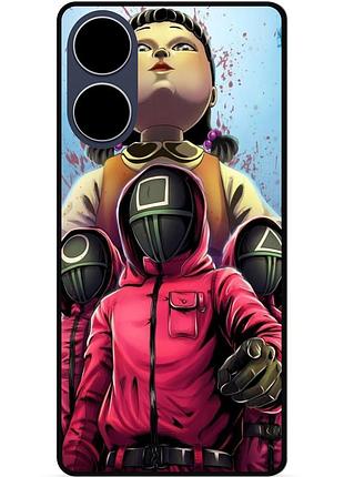 Силиконовый бампер чехол для oppo a98 с картинкой игра в кальмара