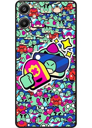 Силиконовый бампер чехол для samsung a07 стикеры бравл базз brawl