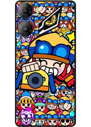 Силіконовий чохол бампер для zte nubia neo 3 5g стікери бравл джесси brawl