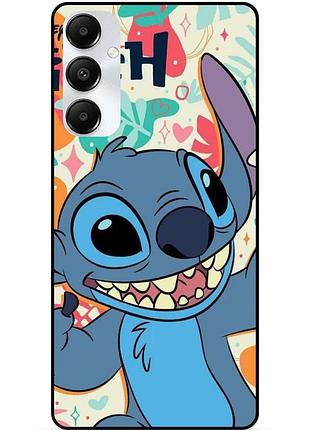 Силиконовый бампер чехол для samsung s25 с рисунком stitch стич